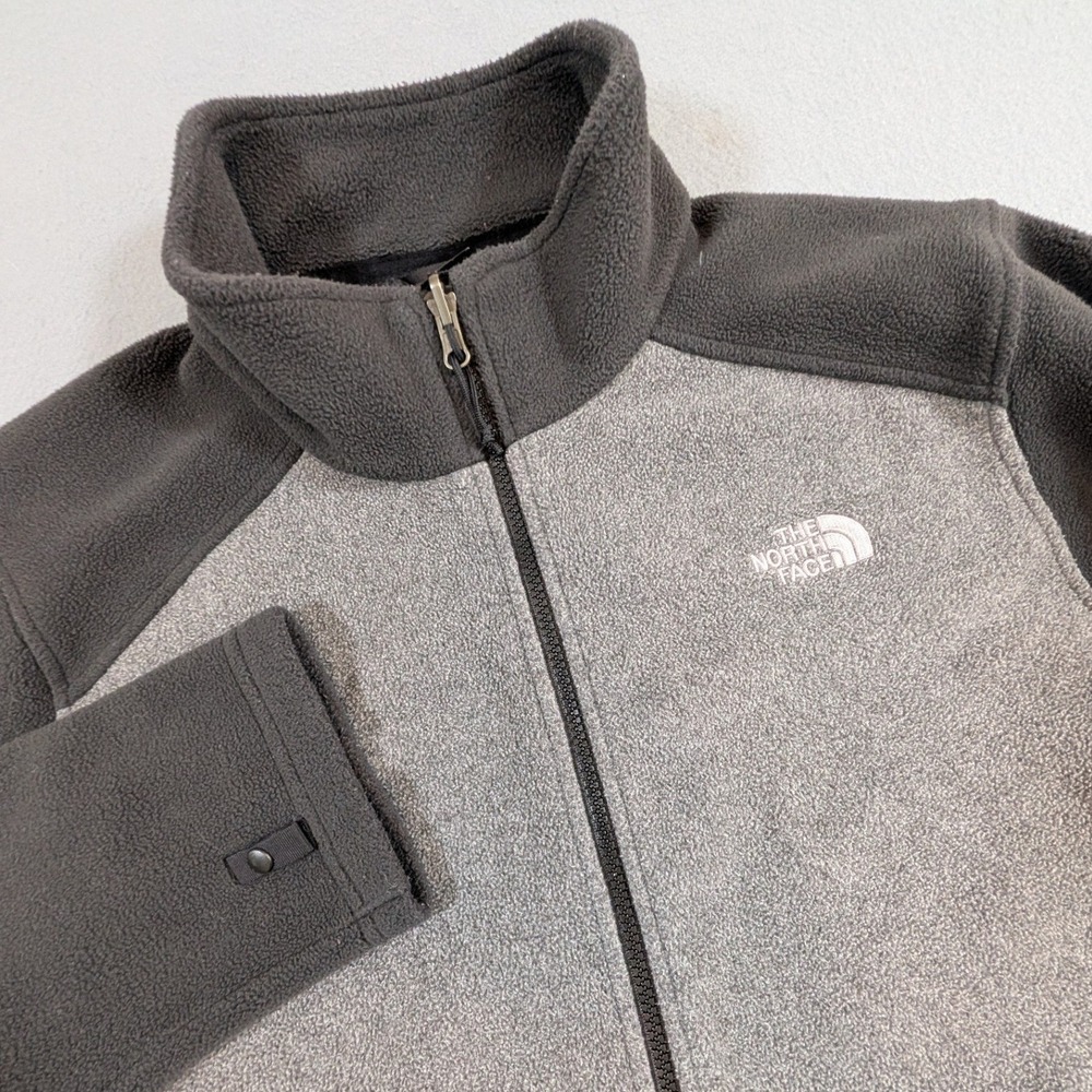 The North Face Fleece Jacket Mens XL Grey Full Zip FlashDry Mid Layer